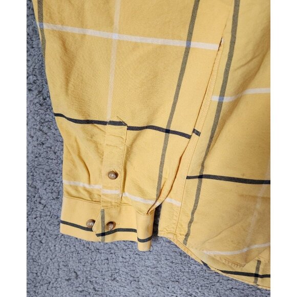 VTG Panhandle Slim Rough Stock Yellow Plaid Long Sleeve Button Down Shirt Size L - Picture 5 of 14